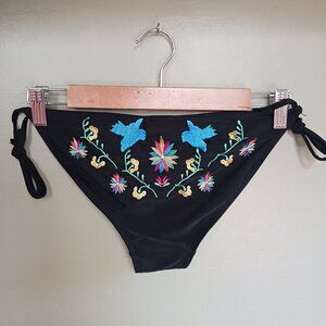 Candie's Black Embroidered Bikini Bottoms